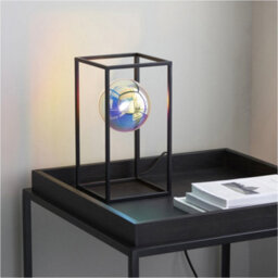 Loops 2 Pack Matt Black Table Lamp - Iridescent Glass Shade - 3W Led G9 - thumbnail 3