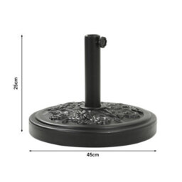 Breeins Black Garden Parasol Base  With Floral Rose Design  Weather Resistant For Outdoor Furniture Umbrella, Canopy, Gazebo, Awning - thumbnail 7