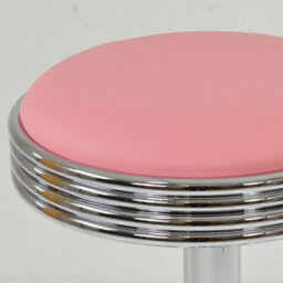 Lakeland Furniture American Diner Pink Faux Leather Chrome Adjustable Base Bar Stool - thumbnail 7