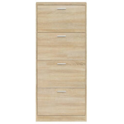 Berkfield Modern Shoe Cabinet Oak 59X17X150 Cm Engineered Wood - thumbnail 6