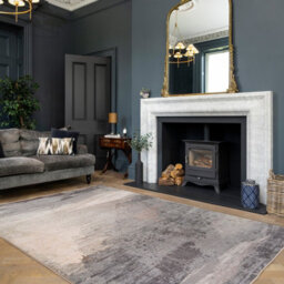 Loomed Abstract Design Cotton Chenille Rug Blue Teal Machine Washable 280Cm X 380Cm - thumbnail 6