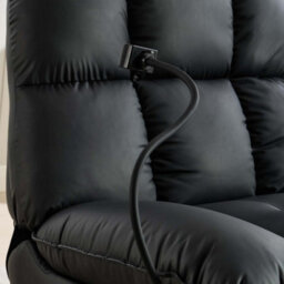 More4Homes Chicago Faux Leather Swivel & Rocker Manual Recliner Chair Black - thumbnail 3