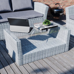 Lassic Vida Designs 4 Seater Garden Rattan Set With Outdoor Sofa, Table, Chairs And Cover, Grey - thumbnail 5