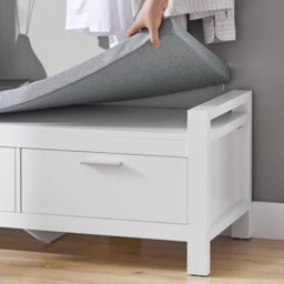 Sobuy Fsr74-W, 2 Drawers Shoe Rack Hallway Storage Bench With Seat Cushion,white,w100Xd40Xh40 - thumbnail 7