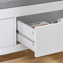 Sobuy Fsr74-W, 2 Drawers Shoe Rack Hallway Storage Bench With Seat Cushion,white,w100Xd40Xh40 - thumbnail 5