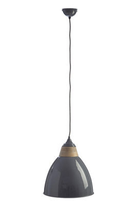 Orsina Large Grey Bell Shaped Pendant Light, Hanging Light For Dining Room Or Kitchen, Ceiling Light Fixture - image 1