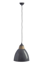 Orsina Large Grey Bell Shaped Pendant Light, Hanging Light For Dining Room Or Kitchen, Ceiling Light Fixture