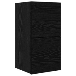Berkfield Rustic Wall Tv Cabinet Wall-Mounted 6 Pcs Black Oak Engineered Wood - thumbnail 7