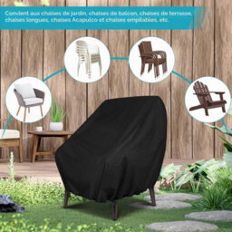 Garden Chair Cover, Armchair Cover 89 97 74Cm, Protective For Outdoor Chairs, Waterproof 600D Oxford Fabric - thumbnail 4