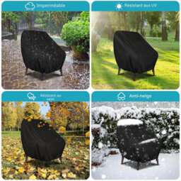 Garden Chair Cover, Armchair Cover 89 97 74Cm, Protective For Outdoor Chairs, Waterproof 600D Oxford Fabric - thumbnail 5