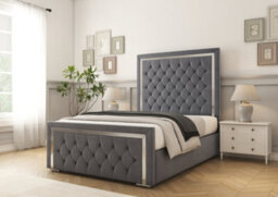 Comfort Beds Sofia Gold Steel Plush Bed Frame - thumbnail 1