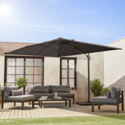 Sweeek - 3X4M Rectangular Cantilever Parasol Wimereux Grey