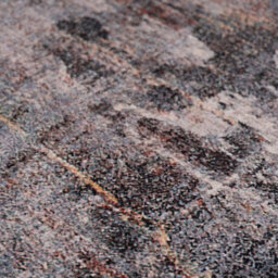 Loomed Abstract Design Cotton Chenille Rug Grey Gold Machine Washable 60Cm X 240Cm - thumbnail 4