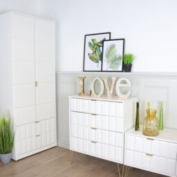 Bologna Ready Assembled Matt White No Effect 3 Drawer Wide Chest (H)695mm (W)765mm (D)415mm - thumbnail 5
