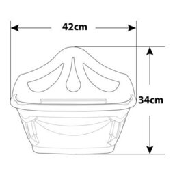 42Cm Wall Hanging Planter Plastic Venetian Flower Plant Pot Black Garden Basket - thumbnail 5