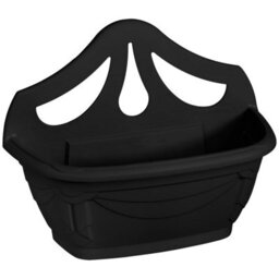 42Cm Wall Hanging Planter Plastic Venetian Flower Plant Pot Black Garden Basket
