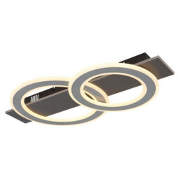 Luminosa Lighting Luminosa Jayden 2 Ring Integrated Led Semi Flush Ceiling Light Anthracite Brushed 2X Led 3000K - thumbnail 1