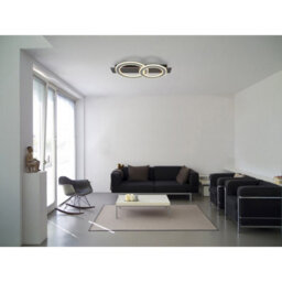 Luminosa Lighting Luminosa Jayden 2 Ring Integrated Led Semi Flush Ceiling Light Anthracite Brushed 2X Led 3000K - thumbnail 6