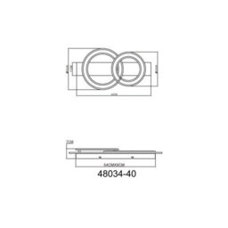 Luminosa Lighting Luminosa Jayden 2 Ring Integrated Led Semi Flush Ceiling Light Anthracite Brushed 2X Led 3000K - thumbnail 7