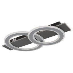 Luminosa Lighting Luminosa Jayden 2 Ring Integrated Led Semi Flush Ceiling Light Anthracite Brushed 2X Led 3000K - thumbnail 2