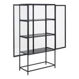 Furniture To Go Seaford 2 Glass Door Display Cabinet In Black - thumbnail 4