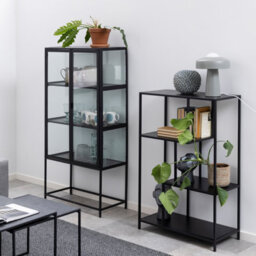 Furniture To Go Seaford 2 Glass Door Display Cabinet In Black - thumbnail 7