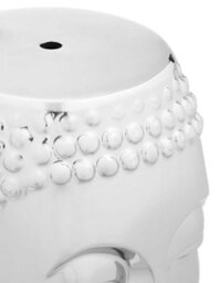 Orsina Silver Buddha Ceramic Side Table, Modern Silver Side Table, Buddha Face Side Table, Modern Side Table - thumbnail 4