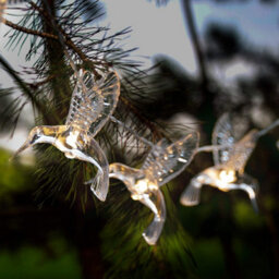 Globrite Hummingbird Solar String Lights - 10 Led, Warm White - Garden Fairy Lights For Outdoor Decoration & Night Illumination - thumbnail 2