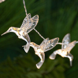 Globrite Hummingbird Solar String Lights - 10 Led, Warm White - Garden Fairy Lights For Outdoor Decoration & Night Illumination - thumbnail 1