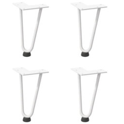 Berkfield Hairpin Legs For Coffee Table 4 Pcs White 20 Cm Solid Steel - thumbnail 2