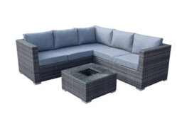 Signature Weave Georgia Wicker Corner Sofa Seat Coffee Table + Ice Bucket Grey - thumbnail 7