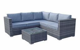 Signature Weave Georgia Wicker Corner Sofa Seat Coffee Table + Ice Bucket Grey - thumbnail 6