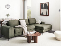 Beliani Corner Sofa 4 Seater Kiruna Velvet Dark Green Left Hand - thumbnail 2
