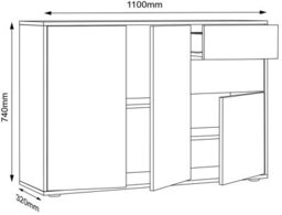 Vcm Chest Of Drawers Sideboard Salia B. 110 Drawer - thumbnail 5