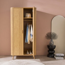 Sweeek - Wood Effect Cabinet With Shelf And Hanger Legacy Natural 90X60X180 Cm - thumbnail 5