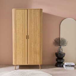 Sweeek - Wood Effect Cabinet With Shelf And Hanger Legacy Natural 90X60X180 Cm