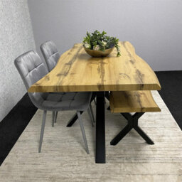 Kosy Koala Modern Dining Table Set With 2 Grey Velvet Chairs And Bench  Dining Room Furniture Set - thumbnail 8