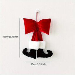 Amorly 40Cm Christmas Velvet Ribbon Bow Ornament, Suitable For Christmas Trees, Home Window Decorations, Festive Party Arrangements - thumbnail 2