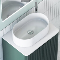 Royal Bathrooms Avenza 600mm Deep Moss Green Wall Hung Bathroom Countertop Vanity Unit 1 Drawer With Peak Basin - thumbnail 7