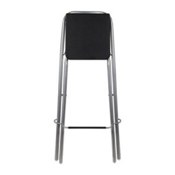 Taylor & Brown Folding Bar Stool - Wooden Effect Seat With Footrest, Silver Frame, Foldable Kitchen & Restaurant Seating (Black) - thumbnail 5