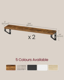 LEDREM Wall Shelves, Floating Shelves Wall Mounted, Set Of 2, 2 Mounting Ways, 60 Cm, For Living Room, Bathroom, Kitchen - thumbnail 7