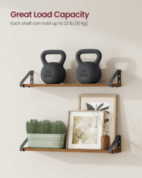LEDREM Wall Shelves, Floating Shelves Wall Mounted, Set Of 2, 2 Mounting Ways, 60 Cm, For Living Room, Bathroom, Kitchen - thumbnail 5