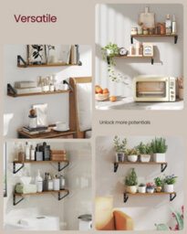 LEDREM Wall Shelves, Floating Shelves Wall Mounted, Set Of 2, 2 Mounting Ways, 60 Cm, For Living Room, Bathroom, Kitchen - thumbnail 3