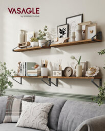 LEDREM Wall Shelves, Floating Shelves Wall Mounted, Set Of 2, 2 Mounting Ways, 60 Cm, For Living Room, Bathroom, Kitchen - thumbnail 1