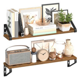 LEDREM Wall Shelves, Floating Shelves Wall Mounted, Set Of 2, 2 Mounting Ways, 60 Cm, For Living Room, Bathroom, Kitchen - thumbnail 2