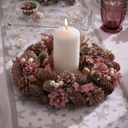Dibor Traditional Enchanted Meadow Pink Front Door Autumn Wreath Winter Spring Wreath 30Cm - thumbnail 4