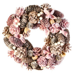Dibor Traditional Enchanted Meadow Pink Front Door Autumn Wreath Winter Spring Wreath 30Cm - thumbnail 1