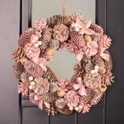 Dibor Traditional Enchanted Meadow Pink Front Door Autumn Wreath Winter Spring Wreath 30Cm - thumbnail 2
