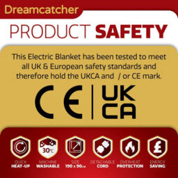 Dreamcatcher Deluxe Single Electric Blanket Single Control Fitted Polar Fleece Heated Bed Underblanket 190 X 90Cm 3 Heat Settings - thumbnail 8