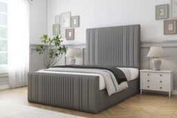 "Sloomy Kingsley Pewter Dumfries Bed Frame With Mattress With 50"" Upholstered Headboard 4'6 Double" - thumbnail 2